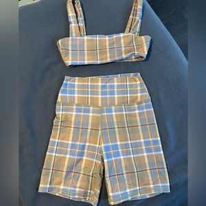 Plaid workout set